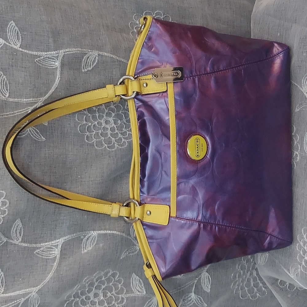 Coach embossed tote